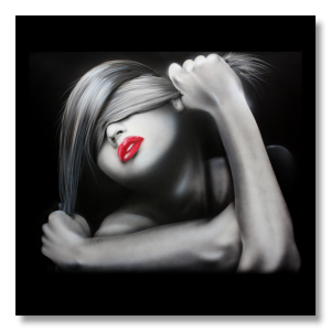 M861 - Πίνακας κοπέλα κόκκινα χείλη