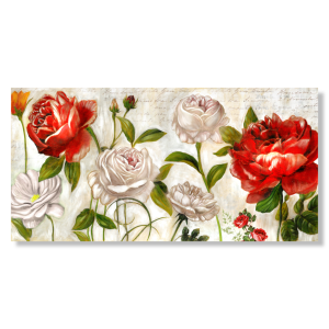 M936 - Πίνακας λευκά και κόκκινα λουλούδια