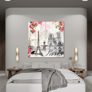 M940 - Πίνακας Παρίσι και λουλούδια