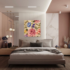 WA047 - Πίνακας πολύχρωμα λουλούδια