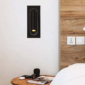 ΑΠΛΙΚΑ ΤΟΙΧΟΥ ΧΩΝΕΥΤΗ LED 3W 3000Κ Α170 ΜΑΥΡΗ