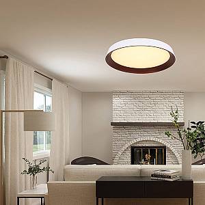 ΠΛΑΦΟΝΙΕΡΑ LED 60W Φ700x90 3000Κ ΛΕΥΚΗ/ΜΠΡΟΝΖΕ