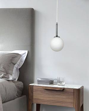 Κρεμαστό φωτιστικό από χρυσαφί μέταλλο και λευκή οπαλίνα 1XG9 D:13cm (4016-1)