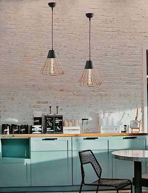 Φωτιστικό μονόφωτο μέταλλο μαύρο/χαλκός Ε27 Φ24