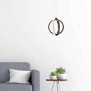 Κρεμαστό φωτιστικό LED 16W 3000K σε μαύρη απόχρωση D:20cm (6057-BL)