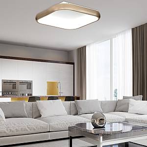 Πλαφονιέρα οροφής LED 78W 3CCT από χρυσαφί και λευκό ακρυλικό D:45cm (42031-Golden)