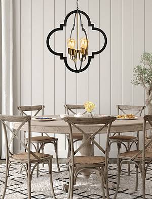 Φωτιστικό Πολύφωτο 4φ μέταλλο μαύρο/χρυσό Ε27