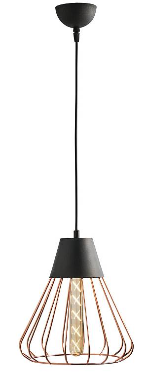 Φωτιστικό μονόφωτο μέταλλο μαύρο/χαλκός Ε27 Φ24