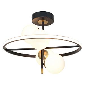 Κρεμαστό φωτιστικό LED 20W 3000K και 4XG9 σε μαύρο και χρυσαφί χρώμα D:50cm (6063)