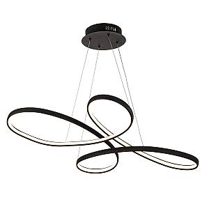 Κρεμαστό φωτιστικό LED 56W 3000K από αλουμίνιο σε μαύρη απόχρωση D:100cm (6150-BL)