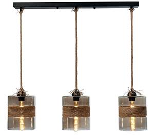 Φωτιστικό Πολύφωτο 3φ Μέταλλο μαύρο/Γυαλί Ε27