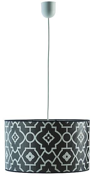 Φωτιστικό μονόφωτο αμπαζούρ γκρί/λευκό Ε27 Φ40