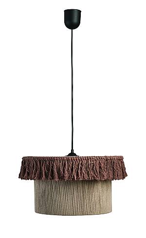 Φωτιστικό μονόφωτο BOHO  σχοινί καφέ/μελί Ε27 Φ40