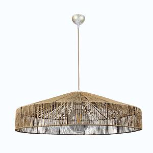 Κρεμαστό φωτιστικό καφέ από σχοινί 1XE27 D:45cm (4029-Β)