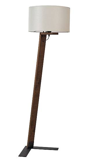 Φωτιστικό δαπέδου ξύλο/αμπαζούρ μπεζ Ε27