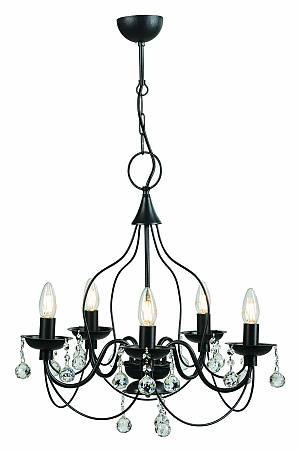 Φωτιστικό Πολύφωτο 5φ Μέταλλο μαύρο Ε14