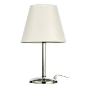 Επιτραπέζιο φωτιστικό από μέταλλο σε χρώμιο απόχρωση και υφασμάτινο καπέλο 1XE14 D:40cm (3425-Χρώμιο)