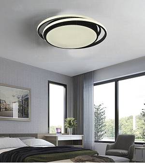 Πλαφονιέρα οροφής LED 60W 4000K από αλουμίνιο σε μαύρη απόχρωση D:43cm (42172-Μαύρο)