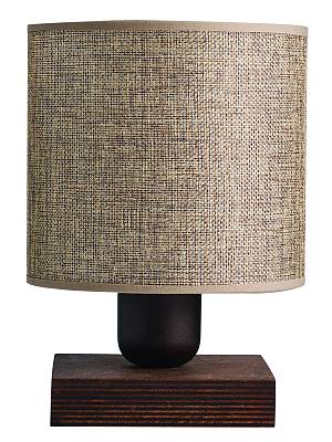 Φωτιστικό Πορτατίφ ξύλο/αμπαζούρ μόκα Ε27 Φ15