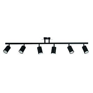 Επιτοίχιο σποτ από μέταλλο σε μαύρη απόχρωση 6XGU10 D:110cm (9081-6)