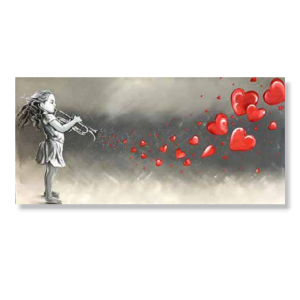 HM0070 - Πίνακας κορίτσι καρδιές