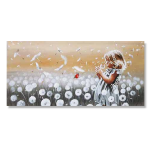 HM0076 - Πίνακας παιδί και λουλούδια