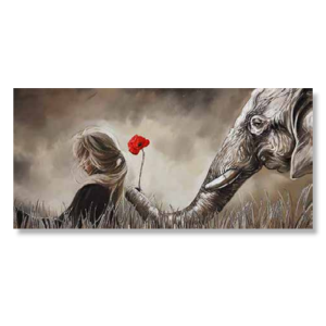 HM0077 - Πίνακας κορίτσι και ελέφαντας