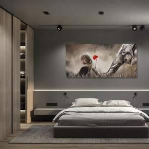 HM0077 - Πίνακας κορίτσι και ελέφαντας