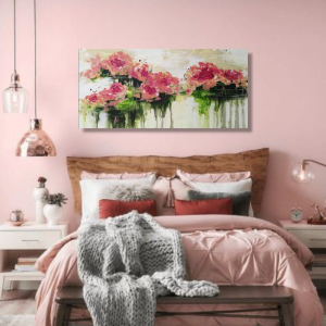 LP28 - Πίνακας ροζ λουλούδια