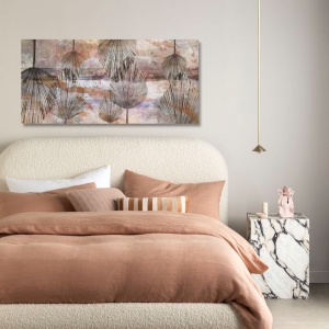 HK0684 - Πίνακας φύλλα σε γήινες αποχρώσεις