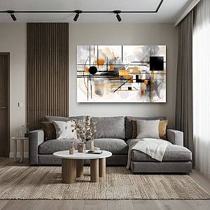 BDL132 - Πίνακας μοντέρνα αφηρημένα σχήματα