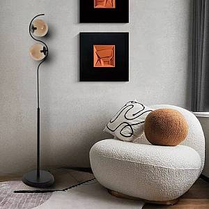 SAΔ01 - Φωτιστικό δαπέδου με ντουί για λαμπτήρα G9 σε μαύρο χρώμα