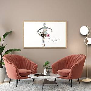 SAΔ14 - Φωτιστικό δαπέδου 2φωτο μεταλλικό χρυσό ματ με γυάλινες μπάλες