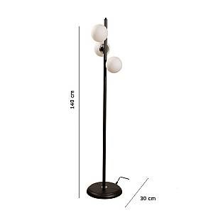 SAΔ09 - Φωτιστικό δαπέδου 3φωτο σε μαύρο χρώμα