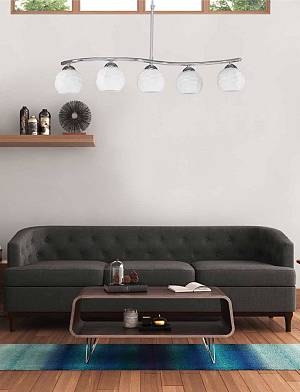 Φωτιστικό Πολύφωτο 5φ Μέταλλο χρώμιο/Γυαλί Ε27