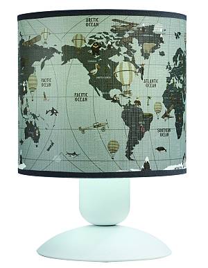 Φωτιστικό πορτατίφ παιδικό αμπαζούρ  υδρόγειος Ε27 Φ15