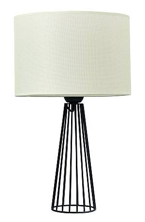 Επιτραπέζια λάμπα μέταλλο μαύρο αμπαζούρ μόκα  Ε27