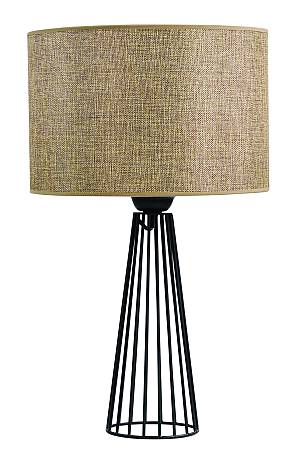 Επιτραπέζια λάμπα μέταλλο μαύρο αμπαζούρ μόκα  Ε27