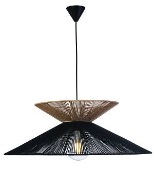 Φωτιστικό μονόφωτο  σχοινί μαύρο/natural  Ε27 Φ70