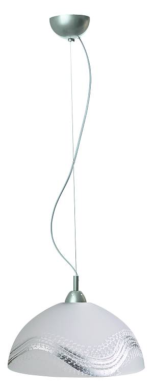 Φωτιστικό μονόφωτο γυαλί λευκό/ασημί Ε27 Φ36