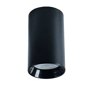 Φωτιστικό μονόφωτο οροφής αλουμίνιο στρογγυλό μαύρο GU10 Φ6