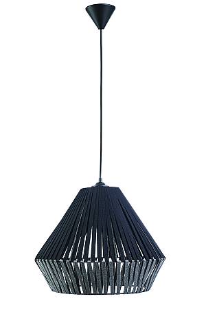 Φωτιστικό μονόφωτο ύφασμα  μαύρο/γκρι Ε27 Φ40