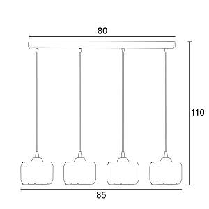 Φωτιστικό Πολύφωτο 4φ Μέταλλο/Κρύσταλλο Ε27