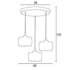 Φωτιστικό Πολύφωτο 3φ Μέταλλο/Κρύσταλλο Ε27