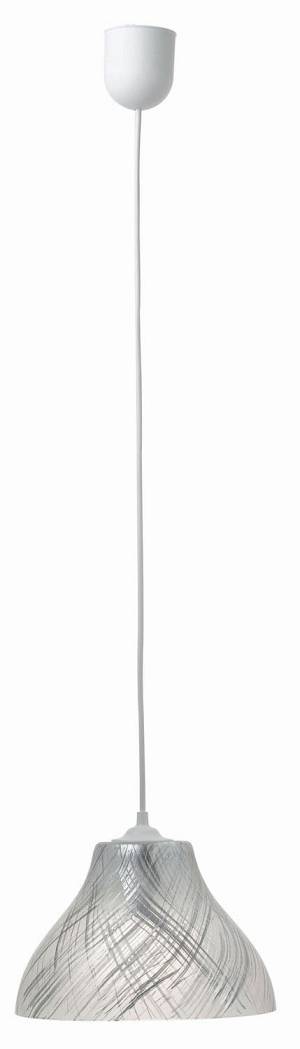 Φωτιστικό μονόφωτο γυαλί λευκό/ασημί Ε27 Φ24