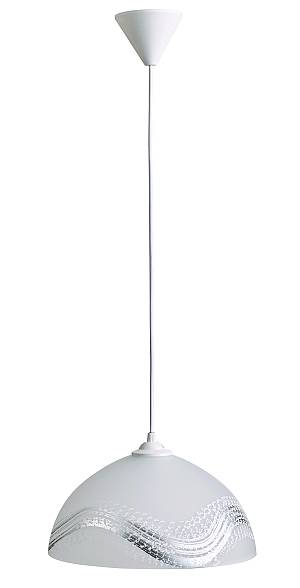 Φωτιστικό μονόφωτο γυαλί λευκό/ασημί Ε27 Φ30