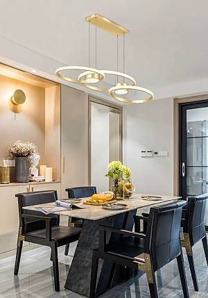 Φωτιστικό led χρυσό 3CCT Dimmable by remote control 80w 7300Lm