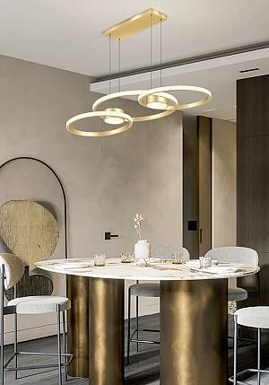 Φωτιστικό led χρυσό 3CCT Dimmable by remote control 80w 7300Lm