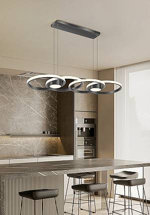 Φωτιστικό led μαύρο 3CCT Dimmable by remote control 80w 7300Lm