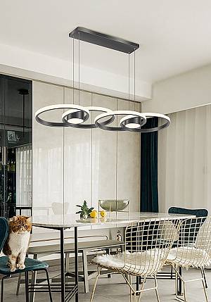 Φωτιστικό led μαύρο 3CCT Dimmable by remote control 80w 7300Lm